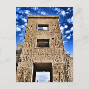 Carte Postale Porte du temple et ciel bleu en Egypte