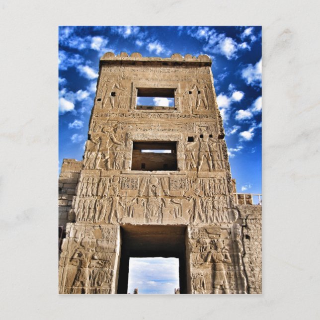 Carte Postale Porte du temple et ciel bleu en Egypte (Devant)
