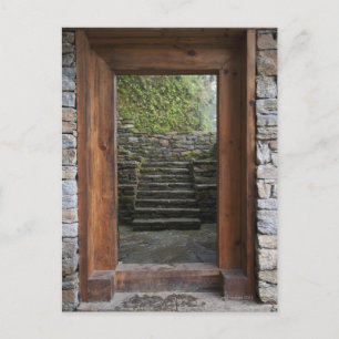 Carte Postale Porte en bois du musée de trongsa