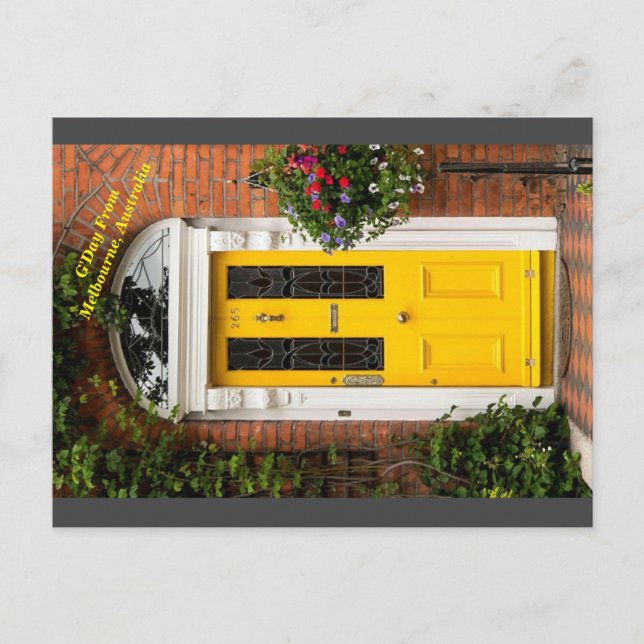 Carte Postale Porte jaune (Devant)