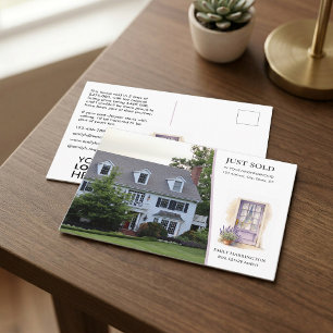 Carte Postale Porte Lavande Aquarelle Agent Immobilier Vendu