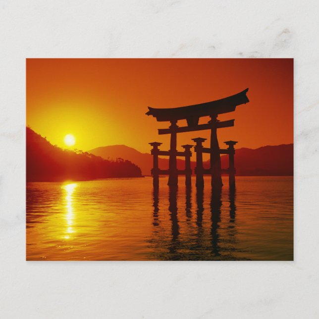Carte Postale Porte O-Torii, sanctuaire d'Itsukushima, Miyajima, (Devant)