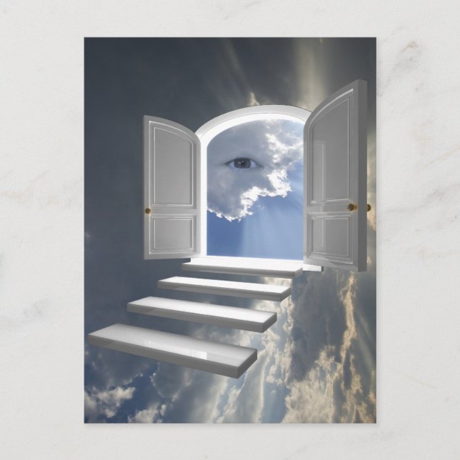 Carte Postale Porte ouverte sur un oeil mystique (Devant)