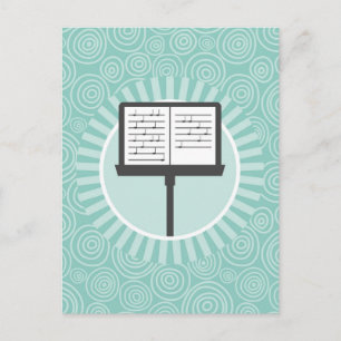 Carte Postale Porte-partitions amusant tourbillon turquoise Musi