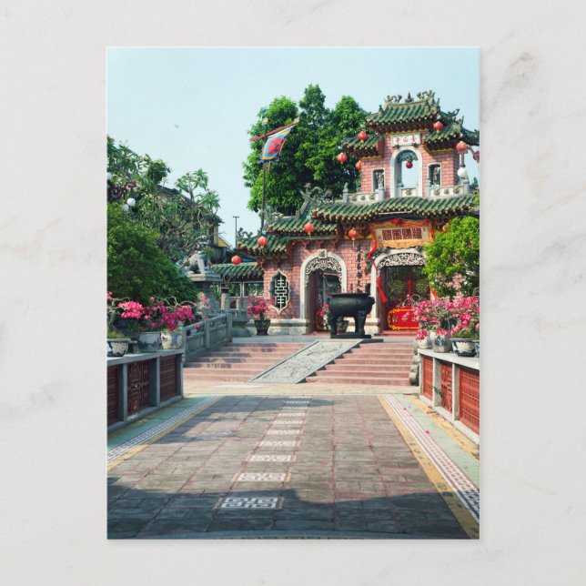 Carte Postale Porte rose de temple de Quan Cong, Hoi, Vietnam (Devant)