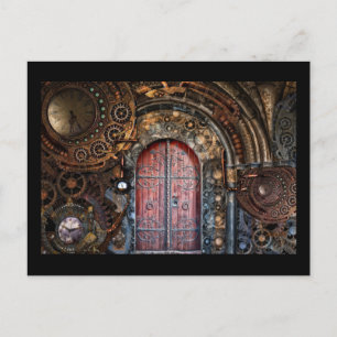 carte postale porte steampunk