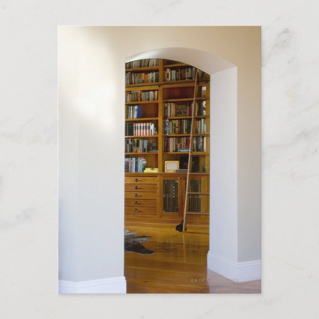 Carte Postale Porte vers la bibliothèque d'accueil (Devant)