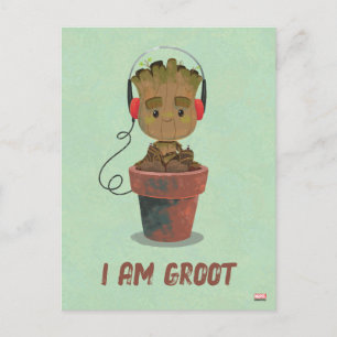 Carte Postale Porter un casque Groot