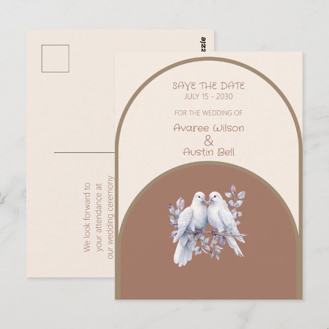 Carte Postale Portes Anneaux Mocha Mousse clair Taupe Beige Arch (Devant / Derrière)