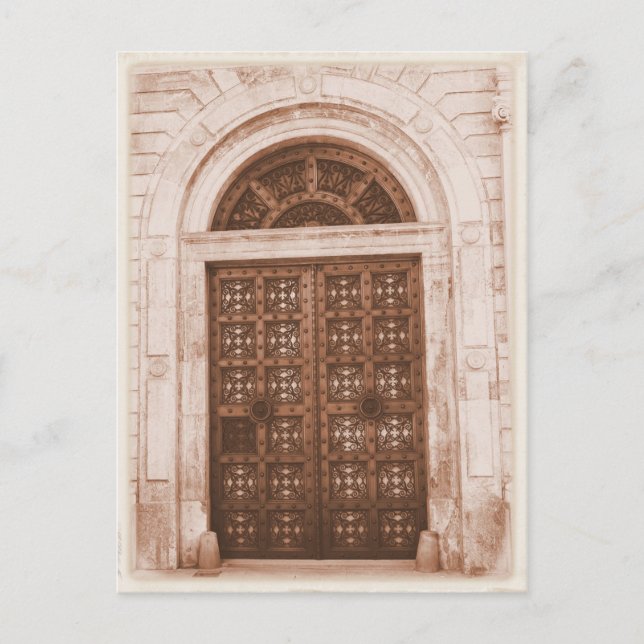 Carte Postale Portes en bois dans le Vieux Quartier Barcelone, E (Devant)