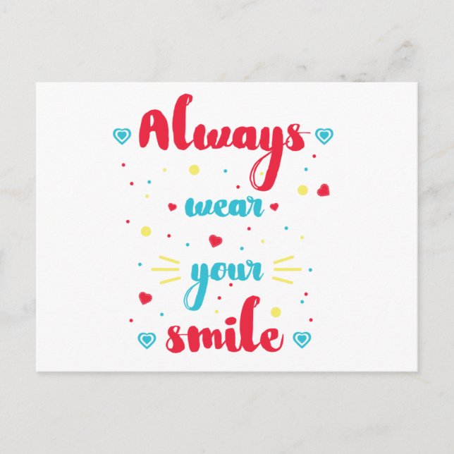 Carte Postale Portez toujours votre sourire Demande de prix Moti (Devant)