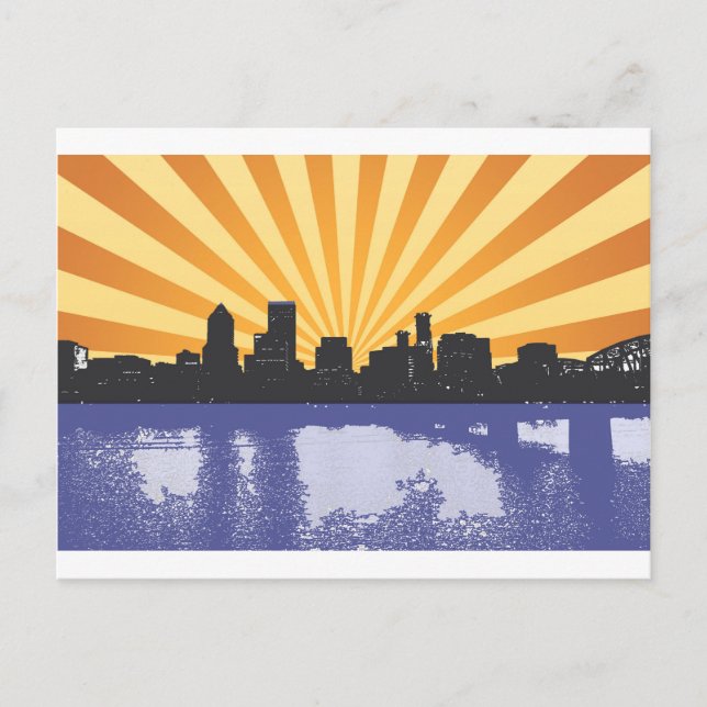 Carte Postale Portland cityscape pop art (Devant)