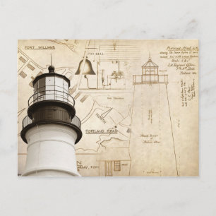 Carte Postale Portland Head Light Dessins et plans mesurés