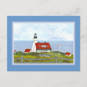 Carte Postale Portland Head Light "Une vue de la colline"