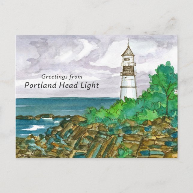 Carte Postale Portland Head Lighthouse Cape Elizabeth Maine (Devant)