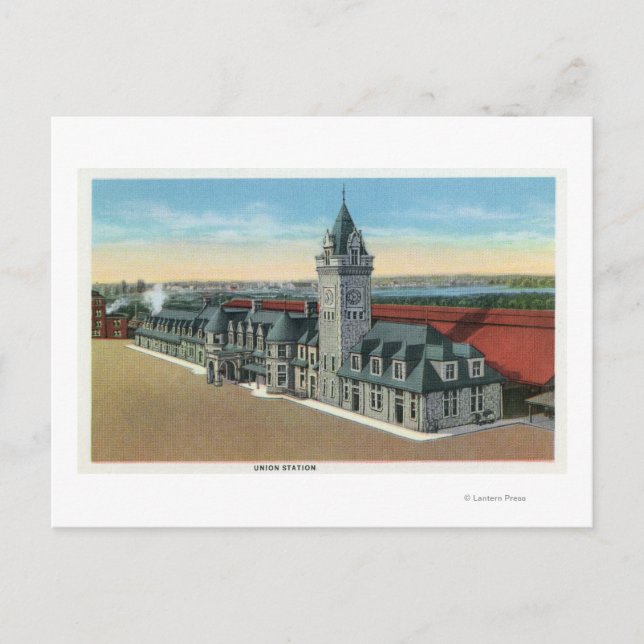 Carte Postale Portland, MaineVue extérieure de la gare Union (Devant)