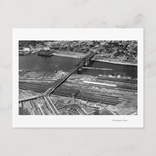 Carte Postale Portland, OR Broadway Bridge et Depot