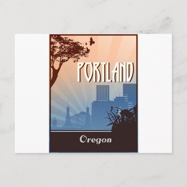 Carte Postale Portland, Oregon art rétro (Devant)