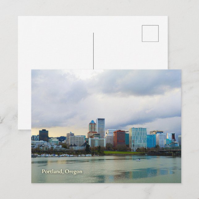 Carte Postale Portland, Oregon Postcard City Skyline (Devant / Derrière)
