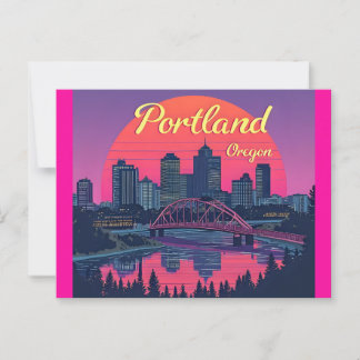 Carte Postale Portland Oregon Skyline