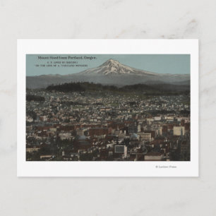 Carte Postale Portland, Oregon - Vue sur le centre-ville avec le