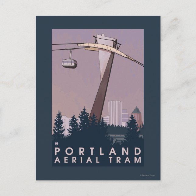 Carte Postale Portland, OregonScène de tramway aérien (Devant)