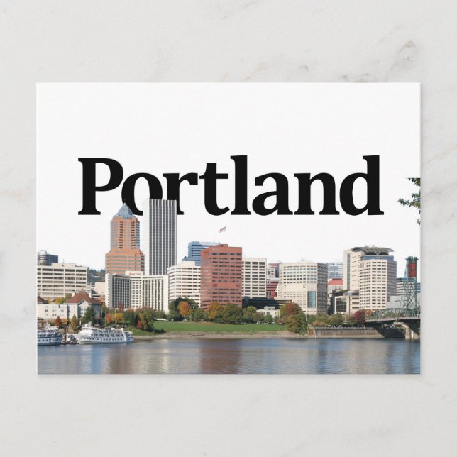 Carte Postale Portland OU Skyline avec Portland dans le ciel (Devant)