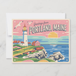 Carte postale Portland vintage   Salutations de
