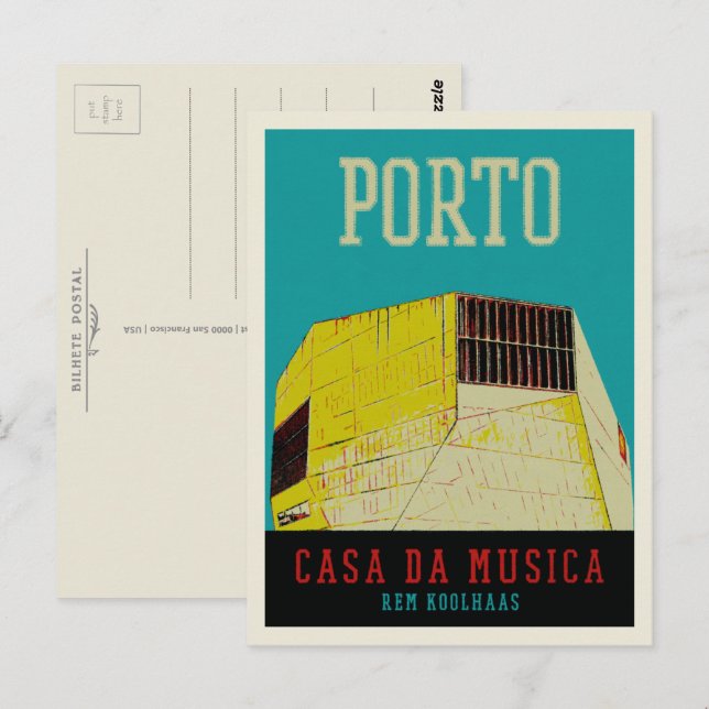 Carte Postale Porto Casa da Musica illustration Portugal (Devant / Derrière)