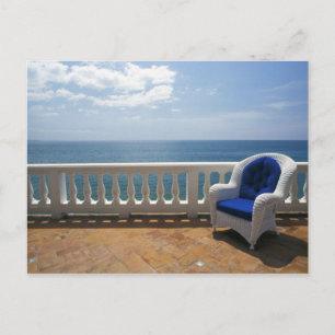 Carte Postale Porto Rico. Chaise en osier et terrasse carrelée à