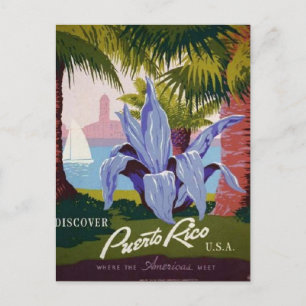 Carte postale Porto Rico de style vintage