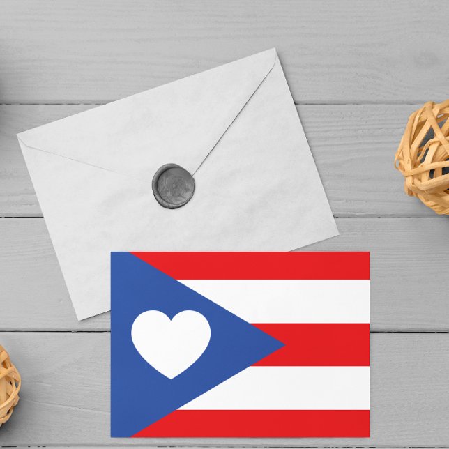 Carte postale Porto Rico Flag (puerto rican flag heart postcard)
