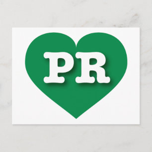 Carte Postale Porto Rico Green Heart - I Love PR