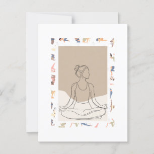 Carte Postale Portrai minimaliste pour femme d'une ligne