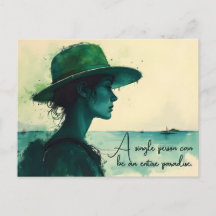 Portrait à l'aquarelle vintage d'une femme au bord