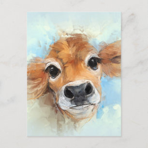 Carte Postale Portrait adorable de vache