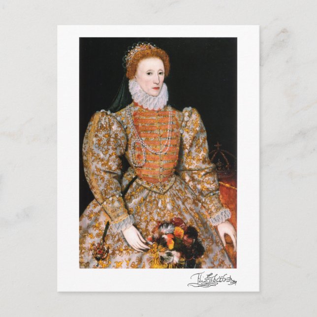 Carte Postale Portrait complet de la reine Elizabeth I d'Anglete (Devant)