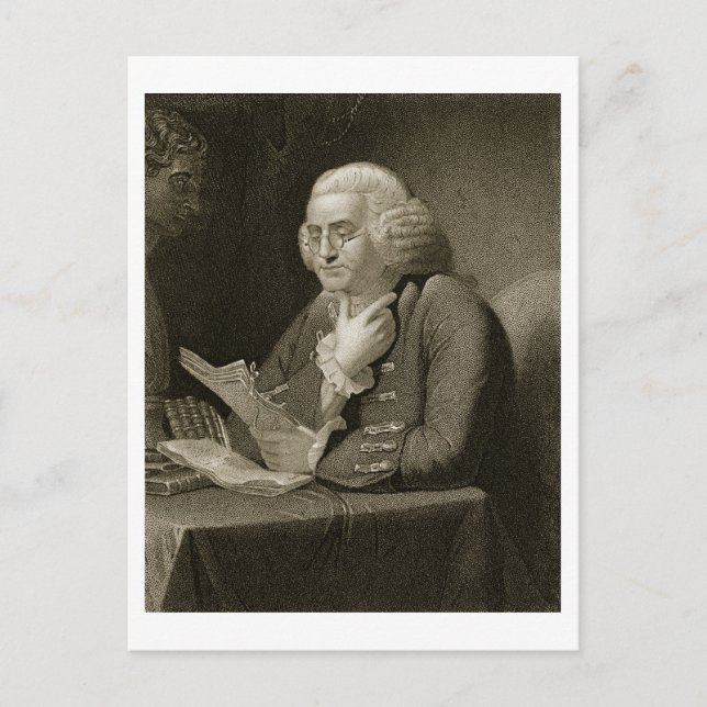 Carte Postale Portrait de Benjamin Franklin, gravé par Thomas (Devant)
