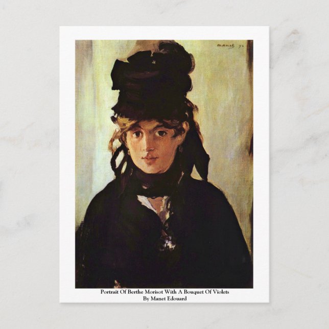 Carte Postale Portrait De Berthe Morisot (Devant)