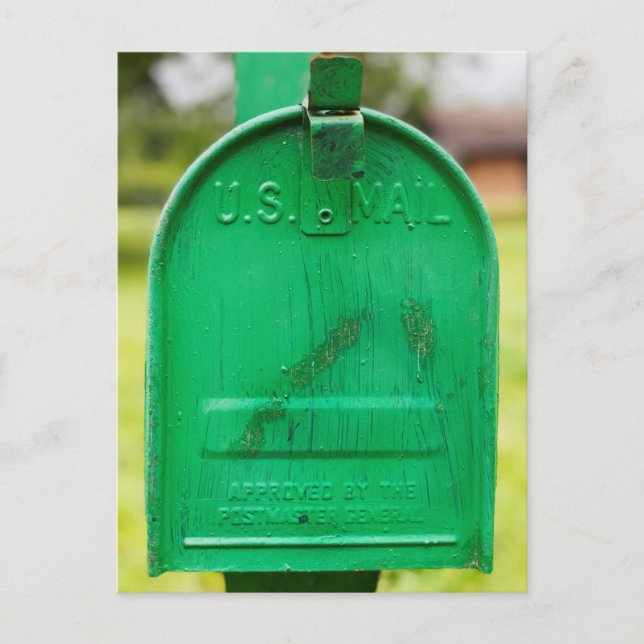 Carte Postale Portrait de boîte aux lettres vert rustique (Devant)