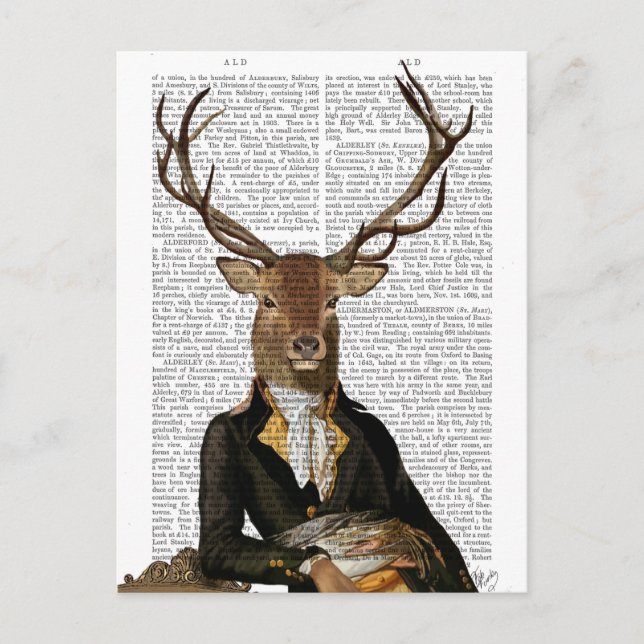 Carte Postale Portrait de cerfs (Devant)