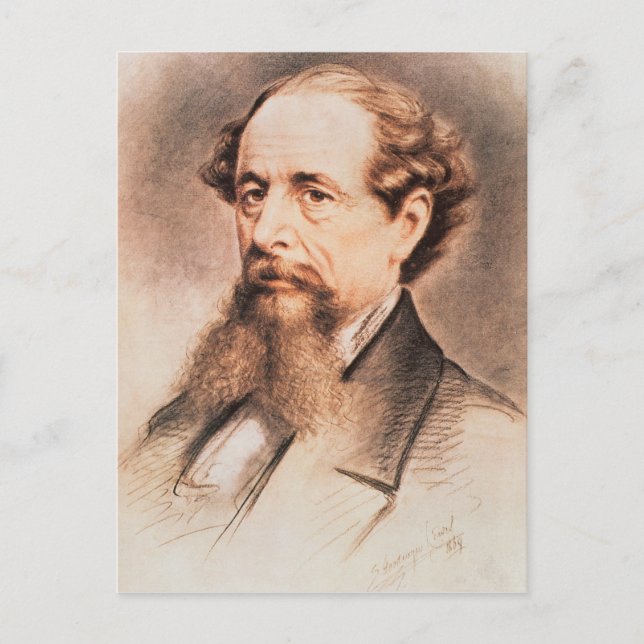 Carte Postale Portrait de Charles Dickens, 1869 (Devant)