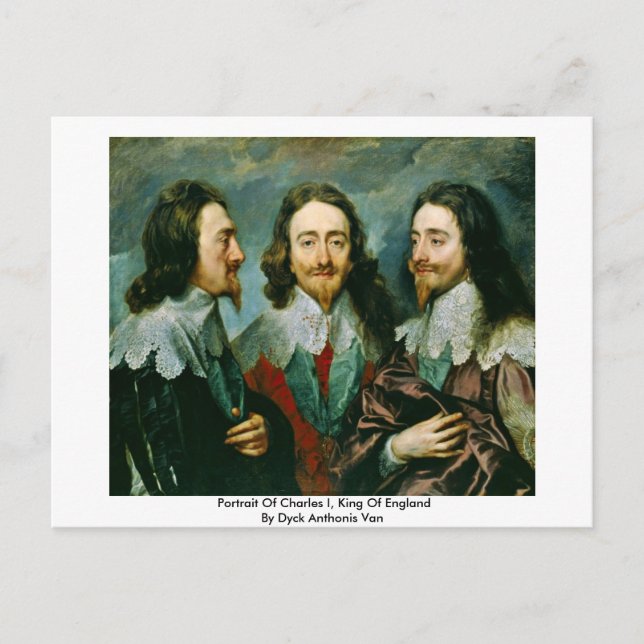 Carte Postale Portrait De Charles Ier, Roi D'Angleterre (Devant)
