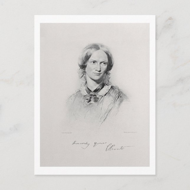 Carte Postale Portrait de Charlotte Bronte, gravé par le (Devant)