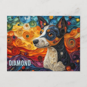 Carte Postale Portrait de chien d'art de Queue de papier Terrier