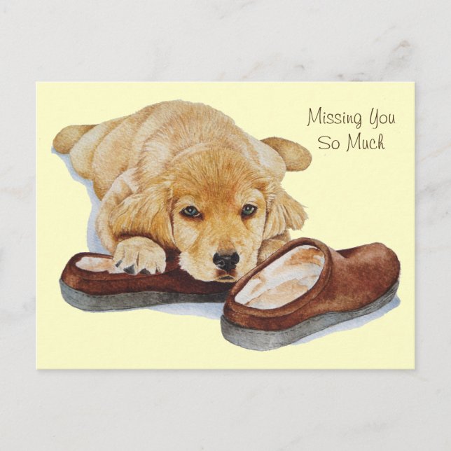 Carte Postale portrait de chien de chien de puppy golden (Devant)