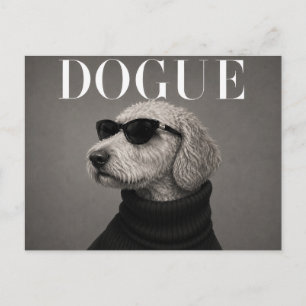 Carte Postale Portrait de chien de luxe Labradoodle Fashion