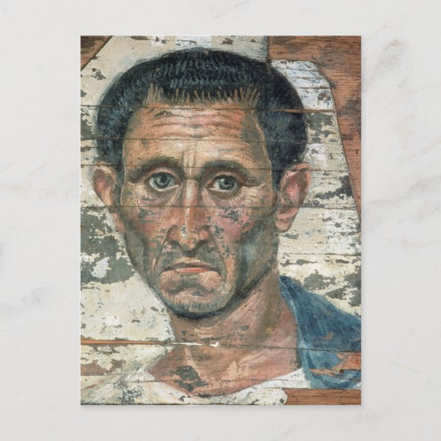 Carte Postale Portrait de Fayum d'un homme dans un manteau bleu, (Devant)