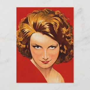 Carte Postale Portrait de femme des années 20 du vintage Retro