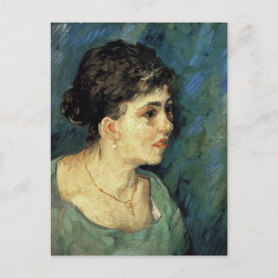 Carte Postale Portrait de femme en bleu, Van Gogh Art